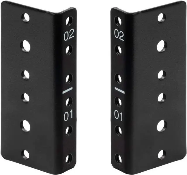Main image of NavePoint 2U Vertical Rack Rail Pair DIY Kit with Hardware, Black