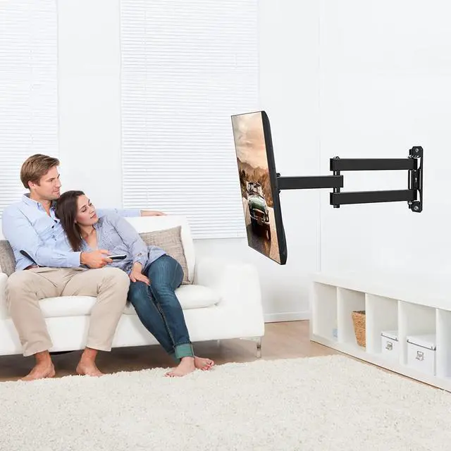 Alt view image 7 of 7 - ELIVED TV Wall Mount for Most 13-30 inch TVs and Monitors, Swivel and Tilt Full Motion TV Mount Brackets, Rotation Articulating Extension Arm, Single Stud for Corner, Max VESA 100x100mm, 33 lbs.