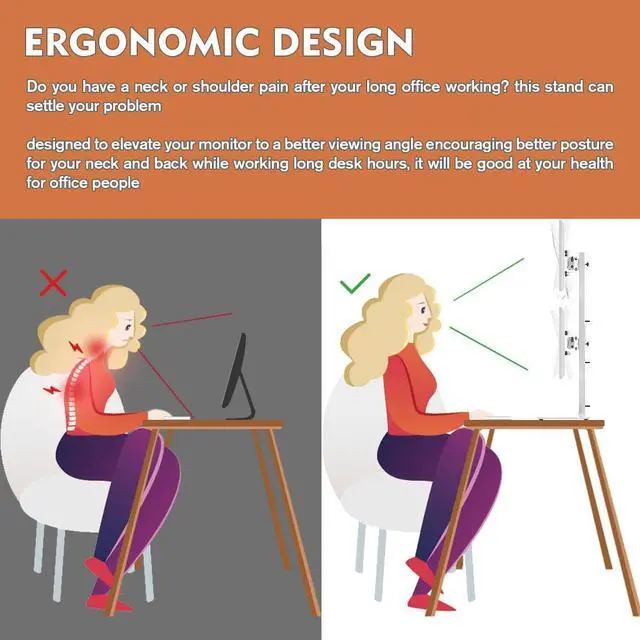 Alt view image 5 of 7 - Dual Monitor Stand - Vertical Stack Screen Free-Standing Monitor Riser Fits Two 13 to 34 Inch Screen with Swivel, Tilt, Height Adjustable, Holds One (1) Screen up to 44Lbs HT05W-002 White