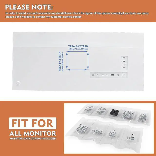 Alt view image 7 of 7 - Dual Monitor Stand - Vertical Stack Screen Free-Standing Monitor Riser Fits Two 13 to 34 Inch Screen with Swivel, Tilt, Height Adjustable, Holds One (1) Screen up to 44Lbs HT05W-002 White