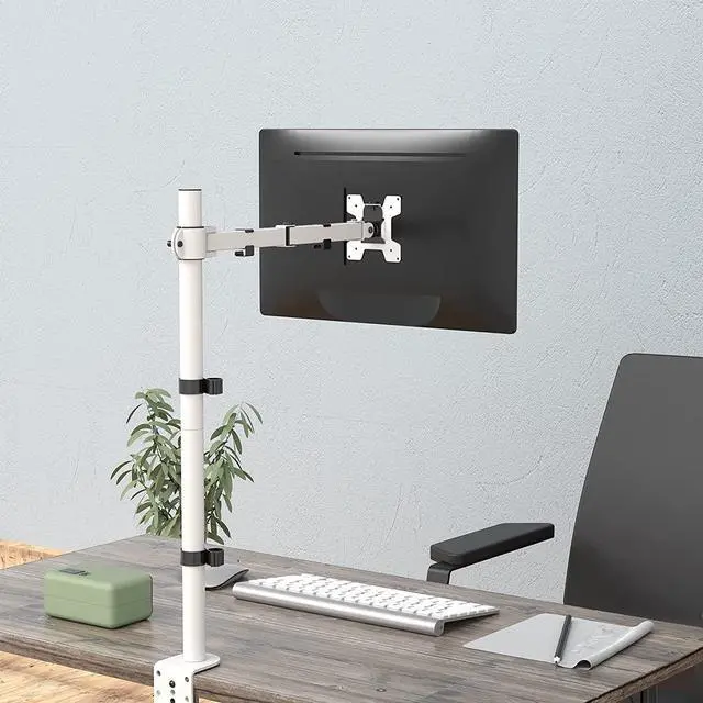 Alt view image 7 of 7 - WALI Tall Monitor Stand Desk Mount, Single Extra Tall Monitor Arm Bracket for Computer Screen up to 32 inch, 22lbs (M001XL-W), White