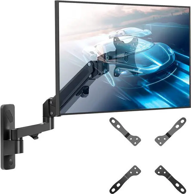 Main image of WALI Single Monitor Wall Mount, Computer Wall Mount Monitor Arm Holds up to 26.4lbs, Heavy Duty Gas Spring Single Monitor Arm Screen up to 35 inch, Fully Adjustable Monitor Stand (GSWM001XL), Black