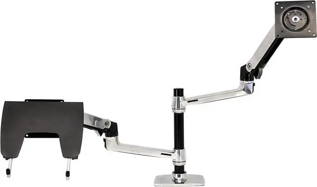 Alt view image 7 of 7 - Ergotron  LX Vertical Stacking Dual Monitor Arm, VESA Desk Mount  for 2 Monitors Up to 24 Inches, 7 to 20 lbs Each  Polished Aluminum
