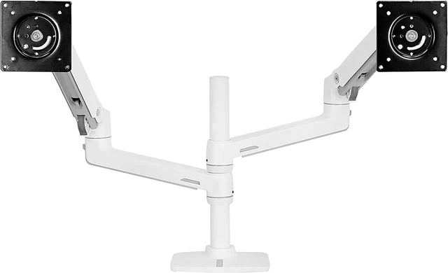 Alt view image 2 of 7 - Ergotron LX Vertical Stacking Dual Monitor Arm, VESA Desk Mount for 2 Monitors Up to 24 Inches, 7 to 20 lbs Each White