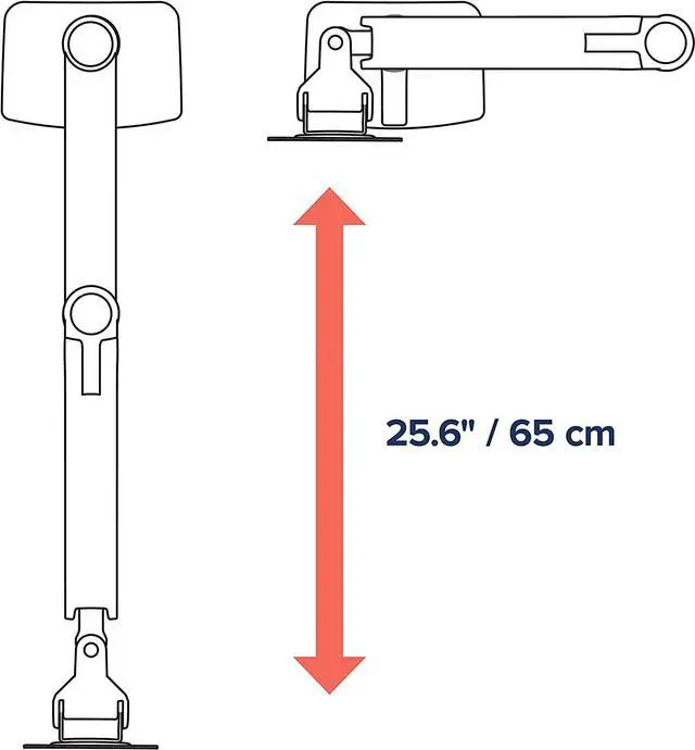 Alt view image 5 of 7 - Ergotron LX Vertical Stacking Dual Monitor Arm, VESA Desk Mount for 2 Monitors Up to 24 Inches, 7 to 20 lbs Each White