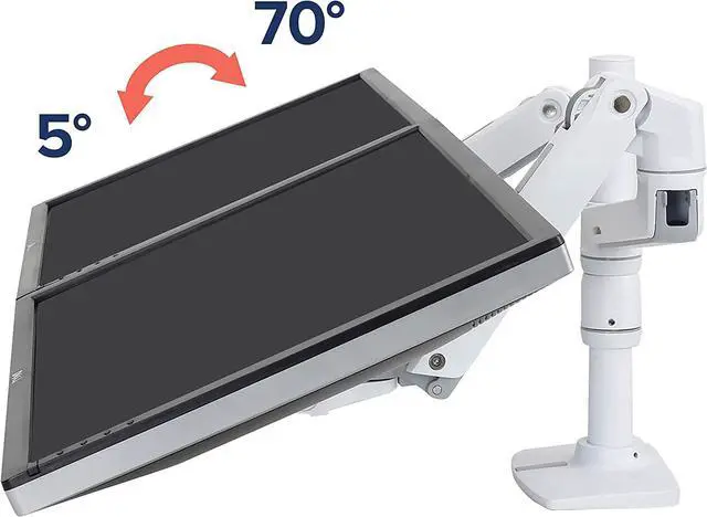 Alt view image 4 of 7 - Ergotron LX Vertical Stacking Dual Monitor Arm, VESA Desk Mount for 2 Monitors Up to 24 Inches, 7 to 20 lbs Each White