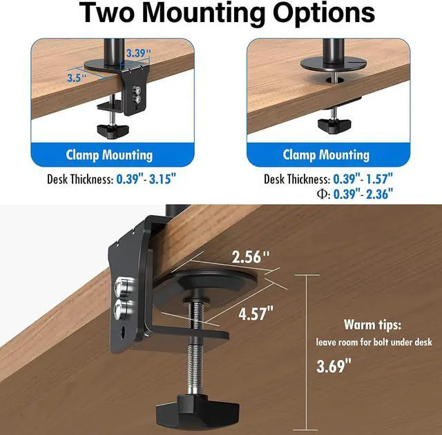 Alt view image 5 of 7 - MOUNTUP Quad Monitor Stand, 4 Monitor Desk Mount for 13 to 32 inch Computer Screens, Fully Adjustable Stacked Mount with Tilt Swivel, Four Heavy Duty Monitor Mount, Holds up to 17.6lbs per Arm, MU3007