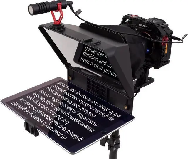 Main image of A10 Teleprompter Portable Smartphone DSLR Camera Teleprompter Prompter with Phone Holder Remote Control for Video Recording Live Streaming Interview Stage Presentation Speech Video Making Tools