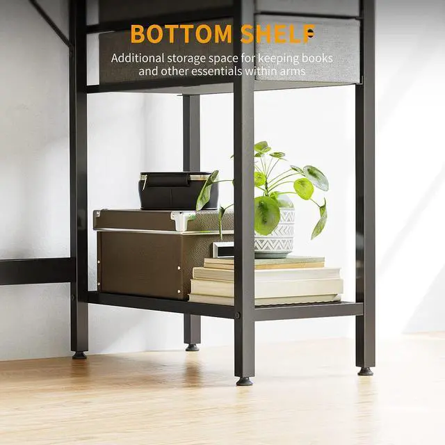 Alt view image 7 of 7 - Cubiker Home Office Computer Desk with Drawers, 40 Inch Study Writing Table, Modern Simple Style PC Desk, Rustic Brown