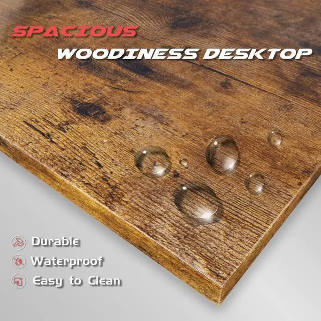 Alt view image 5 of 7 - Homall L Shaped Gaming Desk Computer Corner Desk PC Gaming Desk Table with Large Monitor Riser Stand for Home Office Sturdy Writing Workstation (Classical Brown, 51 Inch)