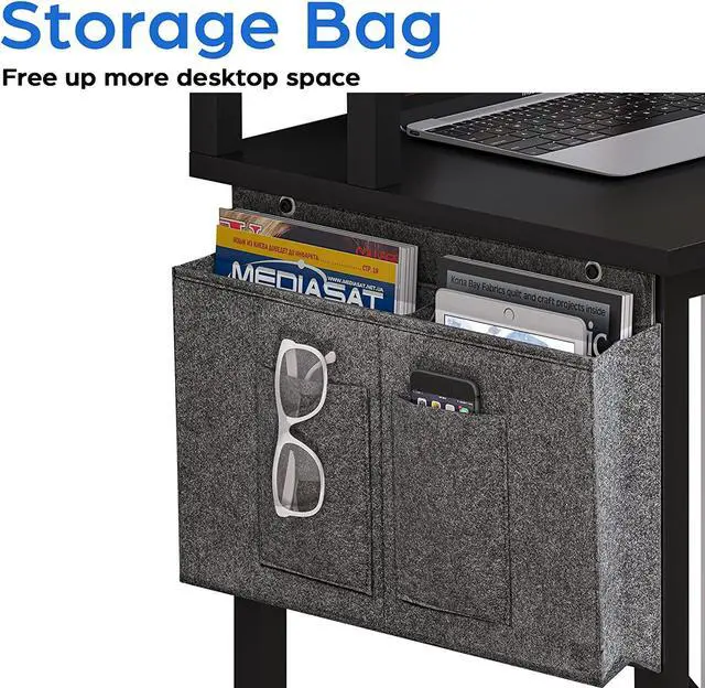 Alt view image 7 of 7 - SEDETA L Shaped Gaming Desk, Reversible 94.5 Computer Desk, Gaming Desk with Led Lights, Keyboard Tray and Storage Bag for Home Office, Black