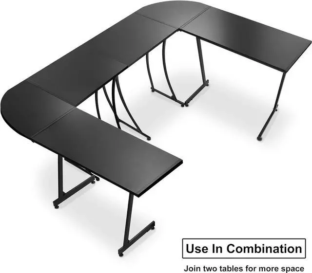 Alt view image 7 of 7 - ZenStyle L-Shape 58.1in Corner Computer Desk Home Office PC Laptop Table Multipurpose Gaming Workstation with Solid Steel Frame/Waterproof Desktop