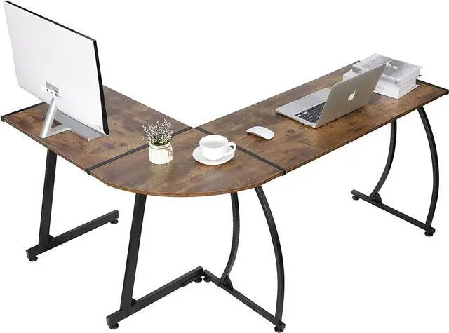 Alt view image 7 of 7 - ZenStyle L-Shape 58.1in Corner Computer Desk Home Office PC Laptop Table Multipurpose Gaming Workstation with Solid Steel Frame/Waterproof Desktop