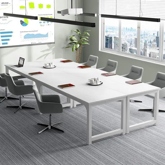 Alt view image 5 of 6 - Tribesigns 70.8Executive Desk, Large Office Computer Desk with Thicken Frame, Modern Simple Workstation Business Furniture for Home Office, White