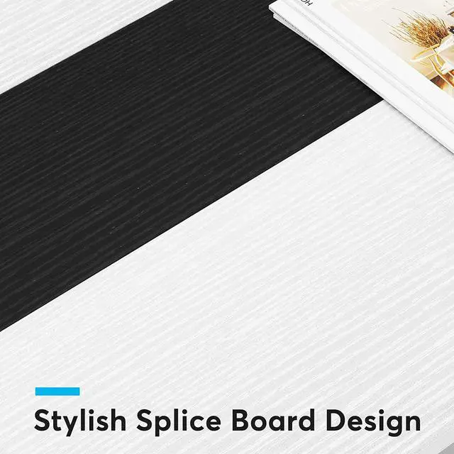 Alt view image 7 of 7 - Tribesigns 70.8Executive Desk, Large Office Computer Desk with Thicken Frame, Modern Simple Workstation Business Furniture for Home Office, White/Black