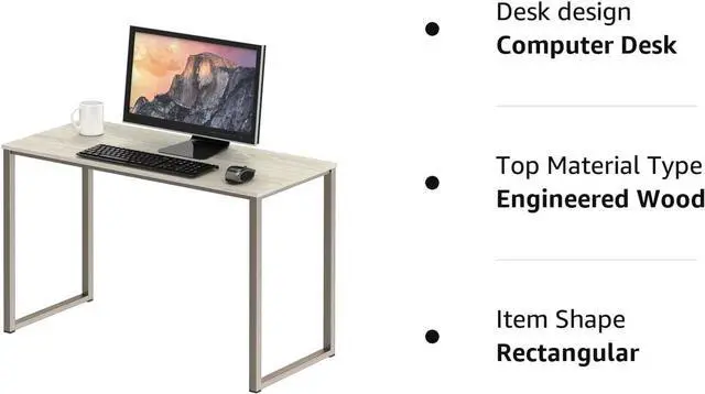 Alt view image 7 of 7 - SHW Home Office 32-Inch Computer Desk, Maple