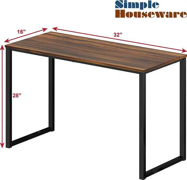Alt view image 3 of 7 - SHW Home Office 32-Inch Computer Desk, Walnut