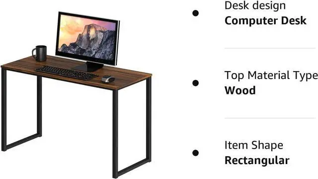 Alt view image 7 of 7 - SHW Home Office 32-Inch Computer Desk, Walnut
