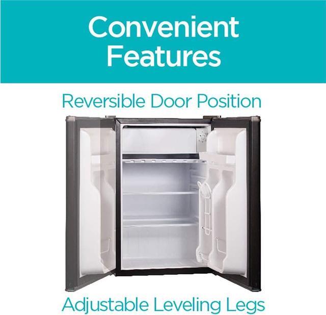 Alt view image 6 of 7 - BLACK+DECKER BCRK25B Compact Refrigerator Energy Star Single Door Mini Fridge with Freezer, 2.5 Cubic Feet, Black