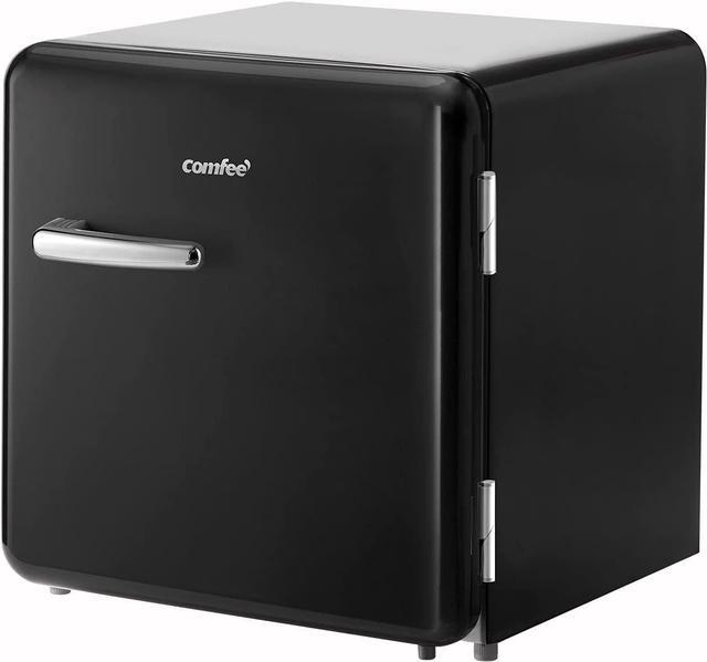 COMFEE 1.6 Cubic Feet Solo Series Retro Refrigerator Sleek Appearance HIPS  Interior, Energy Saving, Adjustable Legs, Temperature Thermostat Dial,  Removable Shelf, Perfect for Home/Dorm/Garage [black] 