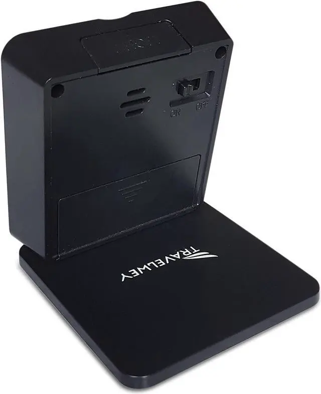 Alt view image 3 of 5 - Digital Travel Alarm Clock - No Bells, No Whistles, Simple Basic Operation, Loud Alarm, Snooze, Small and Light, ON/Off Switch, 2 AAA Battery Powered, Black