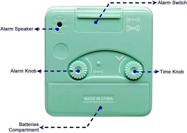 Alt view image 5 of 7 - Peakeep Ultra Small, Battery Travel Alarm Clock with Snooze and Light, Silent with No Ticking Analog Quartz (Aquamarine)