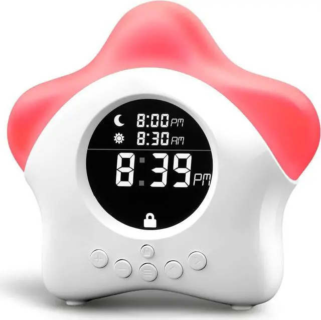 Main image of Stay-in-Bed Clock for Kids - Toddler Sleep Trainer, Night Light & Alarm