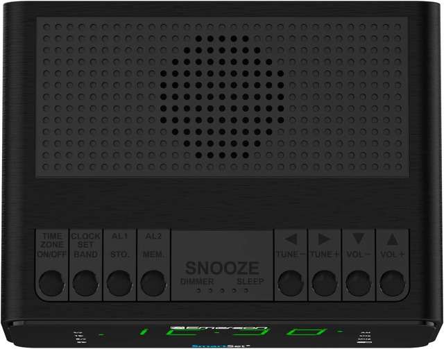 Emerson SmartSet Clock Radio – AM/FM, Digital Alarm, Dimmer, Sleep Timer
