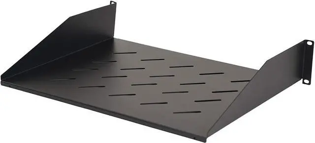 Alt view image 2 of 5 - Aeons 2U Universal Server Rack Shelf Vented Rackmount Cantilever Shelf 14" Deep, for 19 IT Network Rack Cabinet Enclosure - Fixed Server Rack Cabinet Shelf