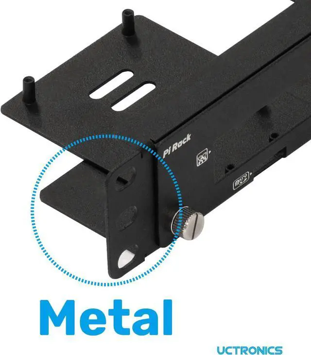 Alt view image 5 of 6 - UCTRONICS Front Removable 1U Rack Mount for Raspberry Pi, with 4 Mounting Brackets for Raspberry Pi 5, 4B, 3B+/3B, and Other B Models