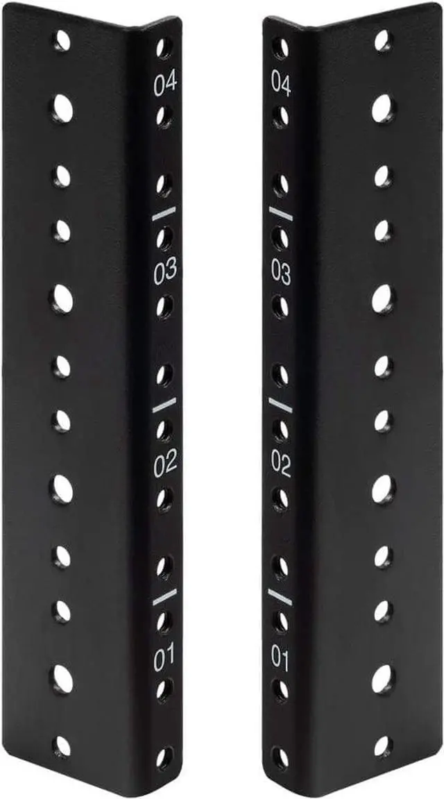 Main image of NavePoint 4U Vertical Rack Rail Pair DIY Kit with Hardware, Black