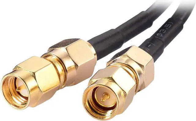Alt view image 5 of 7 - Eightwood 2.4GHz 5GHz Dual Band WiFi Antenna RP-SMA Male Connector with SMA Male to RP-SMA Female Adapter (2-Pack) for PCI-E WiFi Network Card USB WiFi Adapter Wireless Router