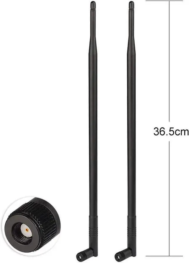 Alt view image 3 of 5 - Superbat 2X 9dBi Dual Band WiFi Antenna 2.4GHz 5GHz 5.8GHz MIMO RP-SMA Bluetooth Antenna for WiFi Router Wireless Network Card Security IP Camera Video Surveillance Monitor