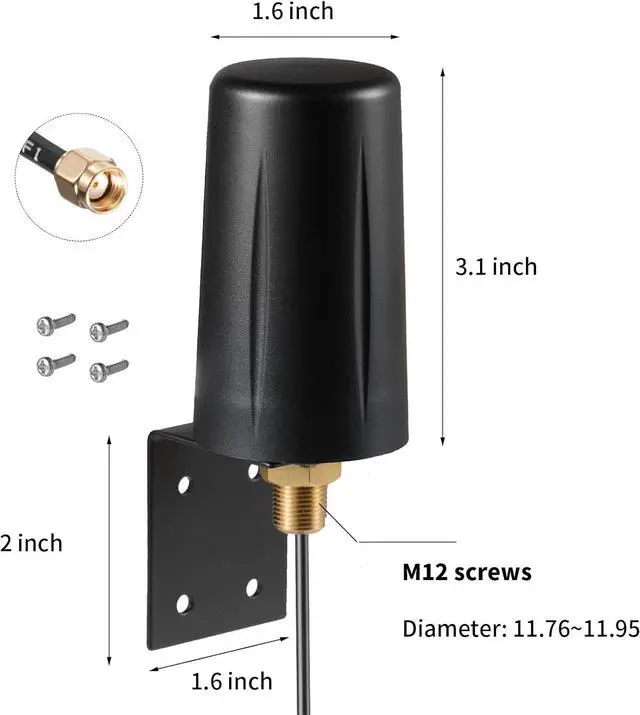 Alt view image 2 of 7 - Outdoor 7dBi Dual Band 2.4GHz 5GHz 5.8GHz Long Range WiFi Booster Antenna for WiFi Router Hotspot Network Devices PC Security IP Camera Internet WiFi6 Desktop PC USB Adapter Card, Eifagur
