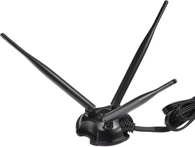 Alt view image 4 of 7 - Eightwood 2.4GHz 5GHz Dual Band WiFi Antenna, 3 RP-SMA Connector WiFi 6 Antenna Magnetic Base for PC Desktop Computer, PCIe Network Card, Wireless Router, Mobile Hotspot