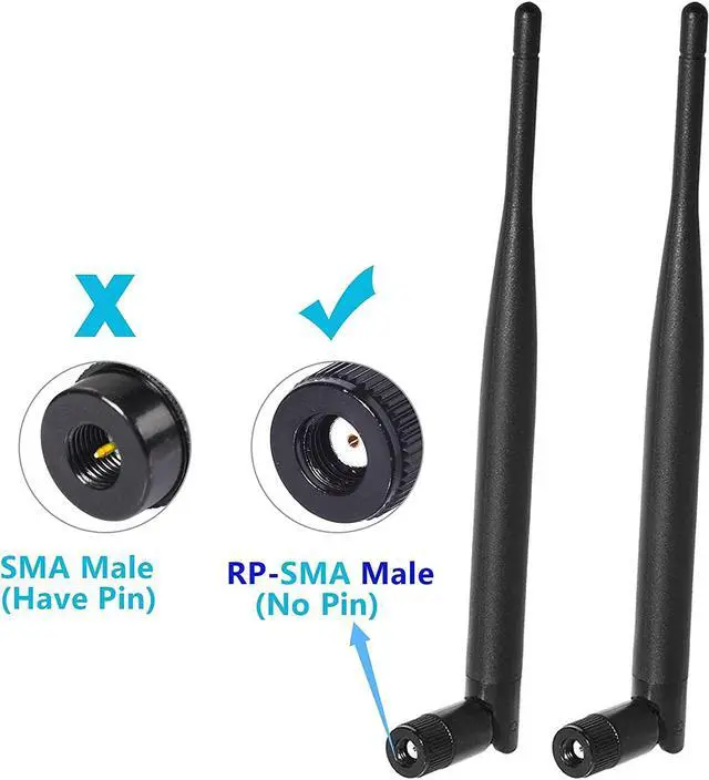 Alt view image 3 of 7 - Bingfu Dual Band WiFi 2.4GHz 5GHz 5.8GHz 6dBi MIMO RP-SMA Male Antenna (4-Pack) for WiFi Router Wireless Network Card USB Adapter Security IP Camera Video Surveillance Monitor