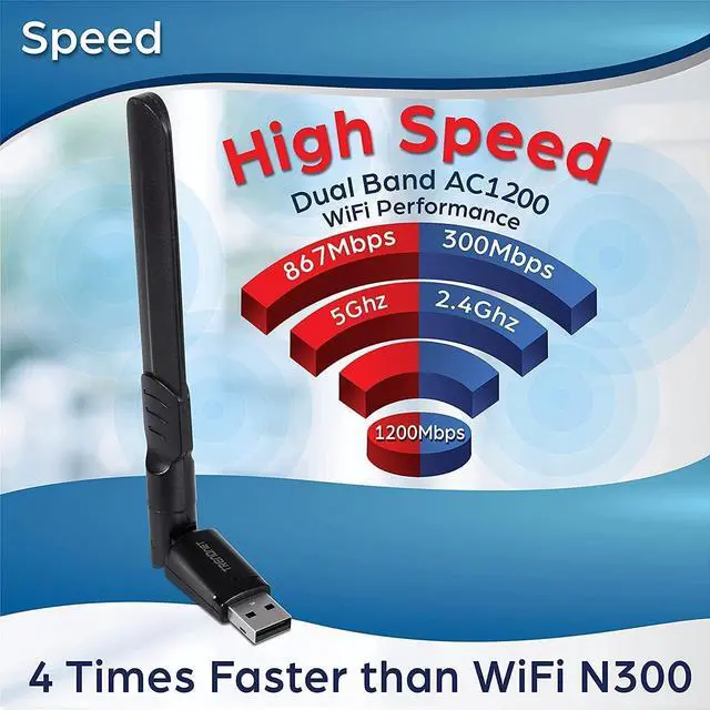 Alt view image 4 of 7 - TRENDnet AC1200 High Gain Dual Band Wave 2 MU-MIMO Wireless USB USB 3.1 Gen 1 Adapter, for Windows and Mac, Black, TEW-805UBH