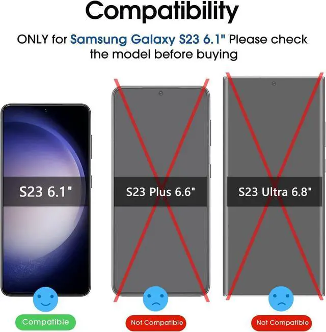 Alt view image 2 of 6 - amFilm 2+2 Pack Samsung Galaxy S23 6.1'' Privacy Screen Protector with Camera Lens Protector, Anti Spy Hybrid Film, Fingerprint ID Compatible, Easy to Installation.