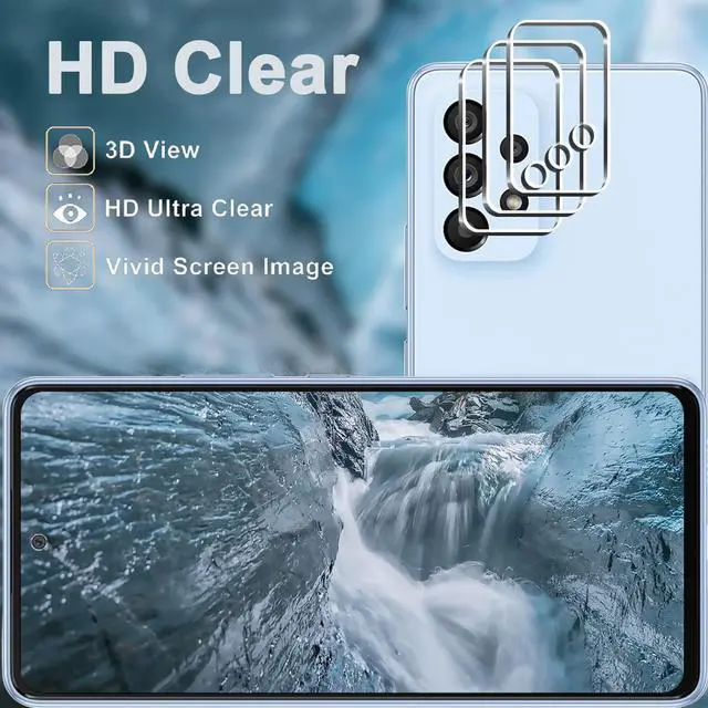 Alt view image 6 of 7 - [3+3 Pack] Galaxy A53 5G Screen Protector + Camera Lens Protector, HD Tempered Glass Film, 9H Hardness, Scratch Resistant, Easy Installation, Bubble Free, Screen Protector for Samsung Galaxy A53 5G