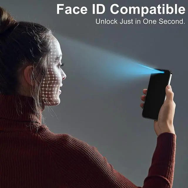 Alt view image 7 of 7 - TECHO Privacy Screen Protector Compatible with iPhone 14 Pro Max Tempered Glass Film (Edge to Edge Full Coverage) (Anti Spy Private) (9H Hardness) (2 PACK) (6.7 inch)