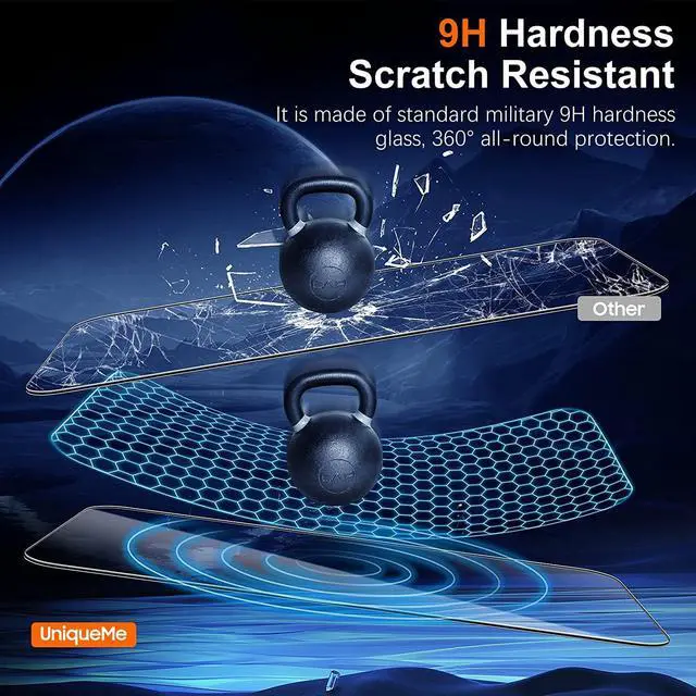 Alt view image 3 of 7 - UniqueMe for S23 Plus Screen Protector,Ultrasonic Fingerprint Unclock[2+2 Pack] Samsung Galaxy S23+ / S23 Plus 6.6 inch 9H Tempered Glass and Camera Lens Protector Case Friendly