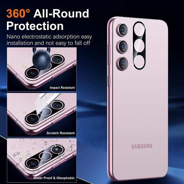 Alt view image 4 of 7 - UniqueMe for S23 Plus Screen Protector,Ultrasonic Fingerprint Unclock[2+2 Pack] Samsung Galaxy S23+ / S23 Plus 6.6 inch 9H Tempered Glass and Camera Lens Protector Case Friendly