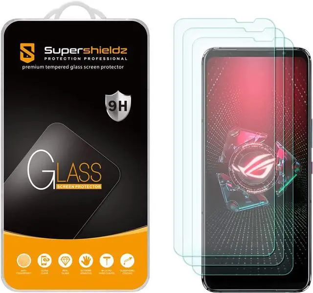 Main image of Supershieldz (3 Pack) Designed for Asus Rog Phone 6/6 Pro / 5 / 5s / 5 Pro / 5s Pro / 5 Ultimate Tempered Glass Screen Protector, Anti Scratch, Bubble Free