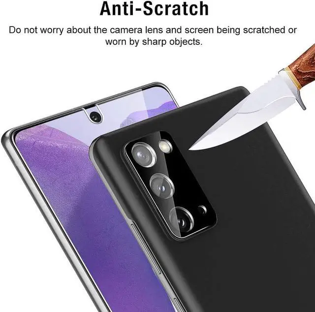 Alt view image 3 of 6 - TOCOL 4 Pack fit for Samsung Galaxy Note 20 5G (Not for Ultra)- 2 Pack Tempered Glass Screen Protector and 2 Pack Tempered Glass Camera Lens Protector Bubble Free Case Friendly 9H Hardness