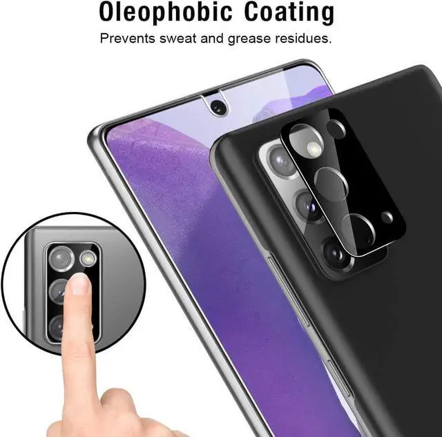 Alt view image 4 of 6 - TOCOL 4 Pack fit for Samsung Galaxy Note 20 5G (Not for Ultra)- 2 Pack Tempered Glass Screen Protector and 2 Pack Tempered Glass Camera Lens Protector Bubble Free Case Friendly 9H Hardness