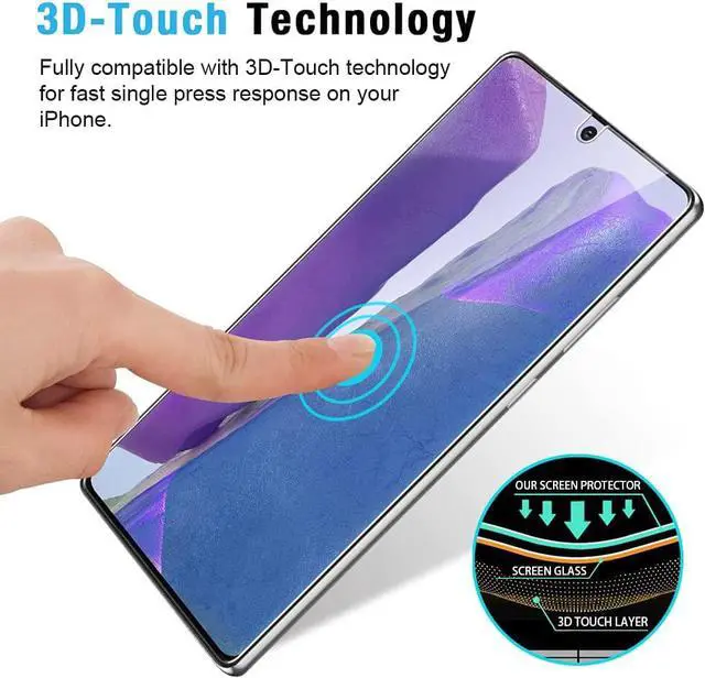 Alt view image 5 of 6 - TOCOL 4 Pack fit for Samsung Galaxy Note 20 5G (Not for Ultra)- 2 Pack Tempered Glass Screen Protector and 2 Pack Tempered Glass Camera Lens Protector Bubble Free Case Friendly 9H Hardness