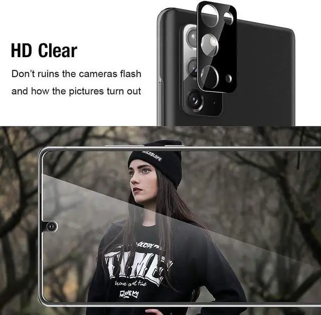 Alt view image 6 of 6 - TOCOL 4 Pack fit for Samsung Galaxy Note 20 5G (Not for Ultra)- 2 Pack Tempered Glass Screen Protector and 2 Pack Tempered Glass Camera Lens Protector Bubble Free Case Friendly 9H Hardness