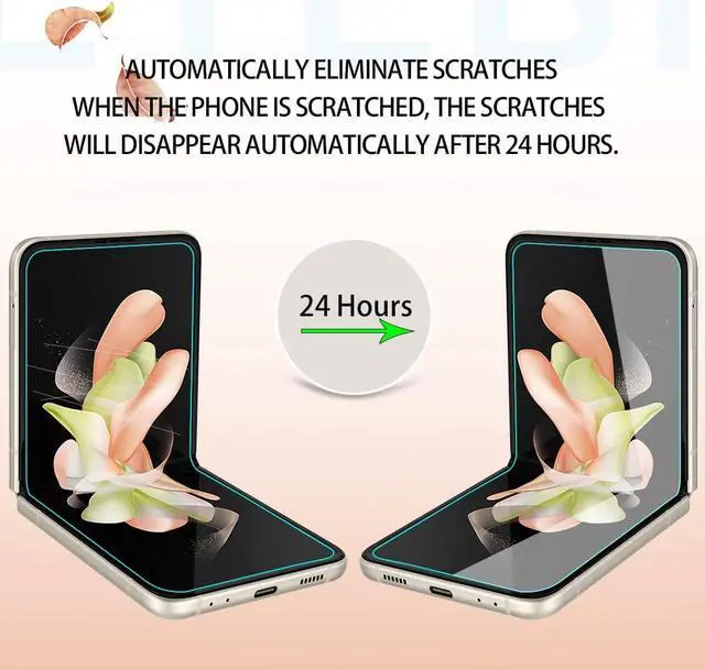 Alt view image 3 of 6 - Galaxy Z Flip 4 5G Screen Protector + Camera Lens Protectors, [2+2 Pack] Full Coverage Screen Protector for Galaxy Z Flip 4 [Case-Friendly][Anti-Shatter][3D Glass]