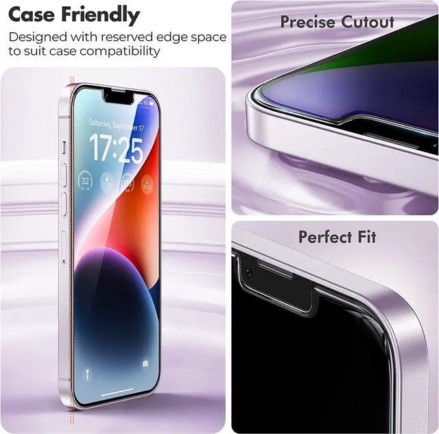 Alt view image 6 of 7 - UNBREAKcable Shatterproof Screen Protector for iPhone 13 Pro Max/iPhone 14 Plus [3-Pack] [99.99% HD Clear] [Easy Installation Frame] [9H Hardness][Bubble Free] [Full Coverage] for Apple 6.7''