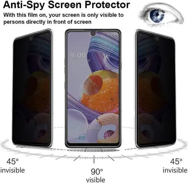 Alt view image 2 of 7 - [2-Pack] Privacy Screen Protector for  Galaxy S23 Ultra 9H Hardness Anti-Spy 3D Curve Edge Tempered Glass Screen Protectors for  Galaxy S23 Ultra 6.8 inch